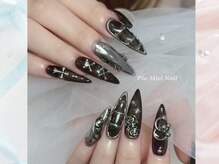 ピオミエルネイル 新宿(pio miel nail)/ブラッククロームきらめきモード