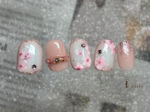 アイネイルズ 横浜EAST店(I-nails)/桜押し花ネイル