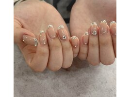 ガラスフレンチネイル