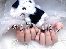 ミミネイル(Mimi nail)/ムースちゃんチェックネイル