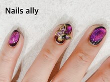 ネイルズアリー 立川店(Nails ally)/バタフライネイル×マグネット