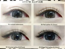 リア(Li'a)/エクステ別　仕上がり比較