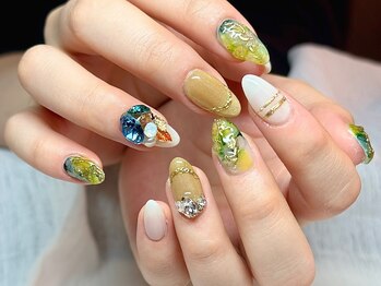 ネイルアンドアイラッシュ シシュ なんば本店(nail&eyelash SyiSyu)/グリーンアートネイル