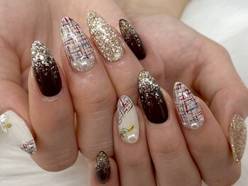 ディーネイル 池袋(D-nail)/【山崎】ツイードネイル