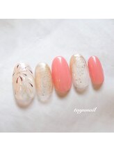 たゆ ネイル(たゆnail)/手描き花火夏ネイル2023