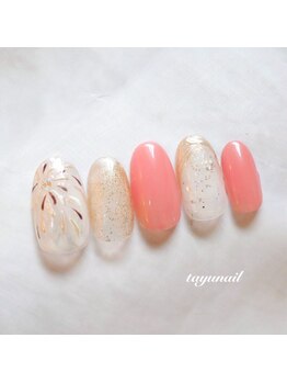 たゆ ネイル(たゆnail)/手描き花火夏ネイル2023