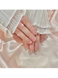 韓国＆ワンホン◎チークネイル