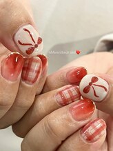 アイシャル(AISHARE)/チェック柄/リボンネイル