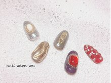 ソウ 難波店 nail salon Sou/個性派ゴージャスnail