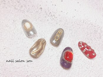 ソウ 難波店 nail salon Sou/個性派ゴージャスnail