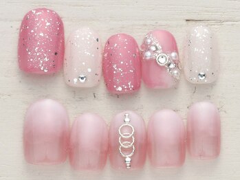 ノーネイル 自由が丘(NO NAIL)の写真/お手頃Priceで限定デザイン【写真】新作6/1～きらきらリボンネイル×ワンポイントアクセ¥4990♪自由が丘駅