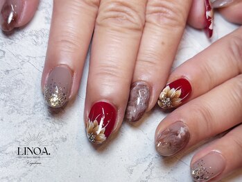 手描きフラワーネイル