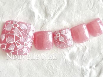 レースフラワー　フットネイル