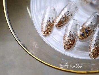 エーネイルズ 心斎橋(A.nails)/ラメグラストーン