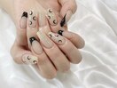 ブラックフレンチ月ネイル★