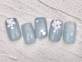 綺麗めハートホロネイル