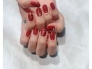 ハートの埋め尽くしネイル