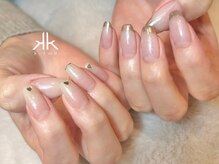 ケーツーネイル(k-two nail)/ゴールドミラーフレンチ(みな)