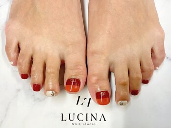 ネイルスタジオ ルキナ(LUCINA)/T-115 バイカラーフットネイル