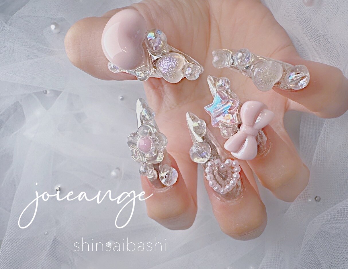 ネイルチップ 千鳥 ハート リボン 量産型 韓国 ネイルチップ 量産型 韓国 フレンチ 千鳥柄 ワンホン ハート リボン 黒