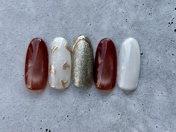 ニアウネイル(niau nail.)/mirror heart design