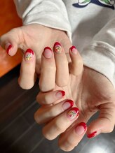 ネイルズビューティー(Nails Beauty)/カラーフレンチ×押花