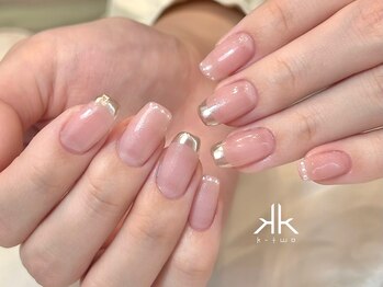ケーツーネイル(k-two nail)/シルバー×パールフレンチ(みな)