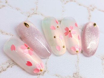 チェリーズネイル(Cherrys Nail)/春 マグネット ピンク 桜ネイル
