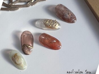 ネイルサロン ソウ 京橋店(Nail Salon Sou)/ニュアンス×スタッズ