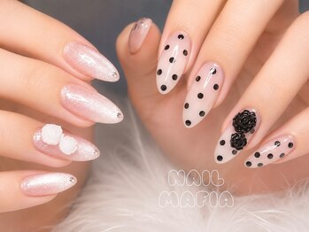 ネイルマフィア 新宿(NAIL MAFIA)/ドット/レース/あじさい