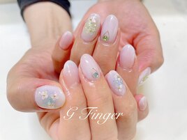 涼しげ♪ホロ花ネイル