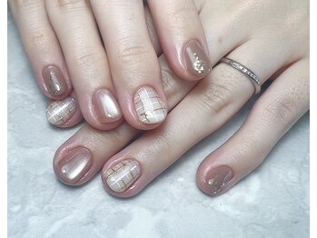 ネイルルーム セレッソ(CEREZO)/秋のツイードネイル