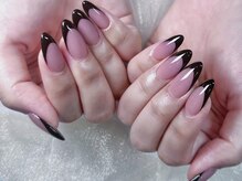 ケー 渋谷店(K)/【スカルプ】黒フレンチ