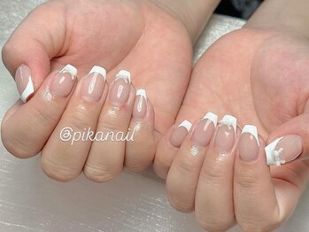 ピカネイル 上野 御徒町(Pika Nail)/カラーフレンチxベージュx春