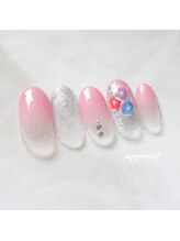 たゆ ネイル(たゆnail)/朝顔手描き浴衣ネイル