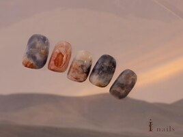 夕焼けインク奥行き空ネイル