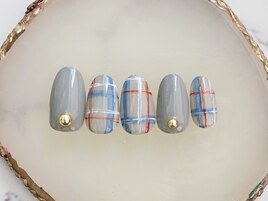 チェック柄ネイル
