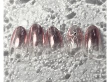 ミュウネイル(miu_nail)/ピンクミラー×リボン