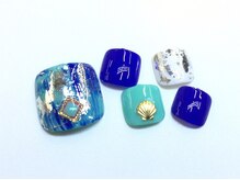 ネイルサロン ジュネイル(NAIL SALON JUNAIL)/ブルー×ターコイズ FOOT