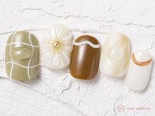 ネイルメゾン 池袋店(NAIL MAISON)/うねうねフラワーチェック¥10550