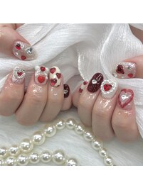 バレンタインネイル