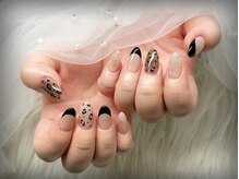 ルノン(Lunon)/レオパード＋黒フレンチ