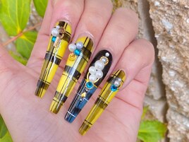 ★イエローチェックネイル★