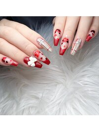 バレンタインネイル