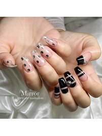 ちぐはぐネイル★片手のみ長さon