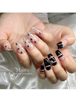 ちぐはぐネイル★片手のみ長さon