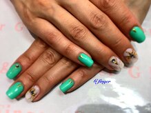 ジー フィンガー 千葉店(G)/春色×大理石風ネイル