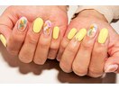 イエロー×シェル金箔nail♪