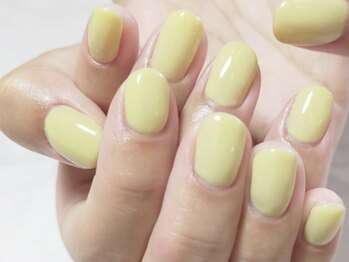 フレイムス アイラッシュ アンド ネイル(FRAMES)/パステルイエローネイル♪