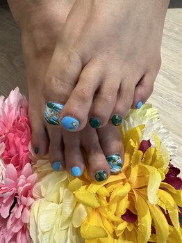 Foot ワンカラー＋親指アート